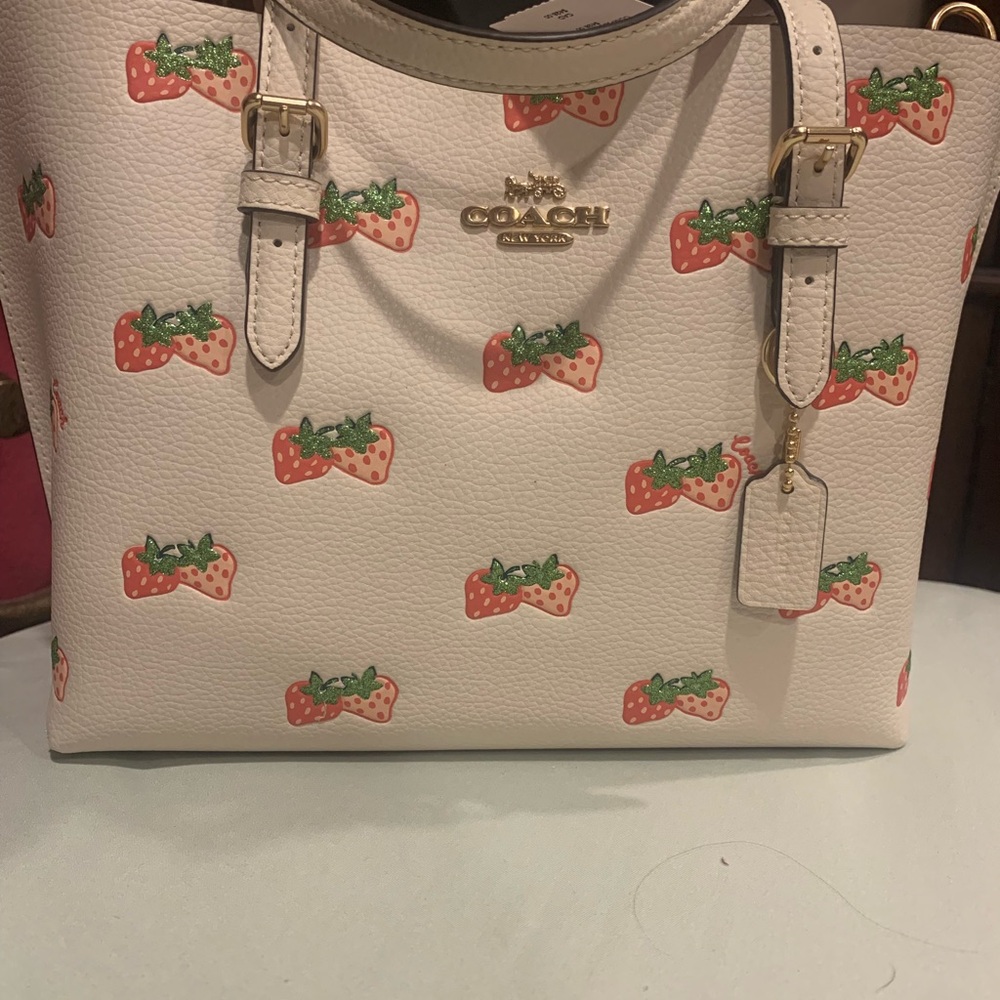 Coach Mollie Tote Strawberry Print Women's Bag
